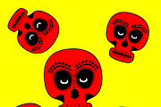 Skull vector background red color