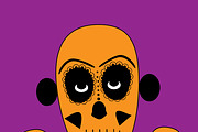Skull vector background pink