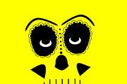 Skull vector background yellow