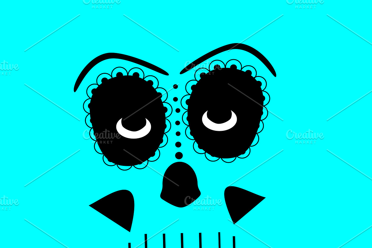Skull vector background blue in Illustrations - product preview 8