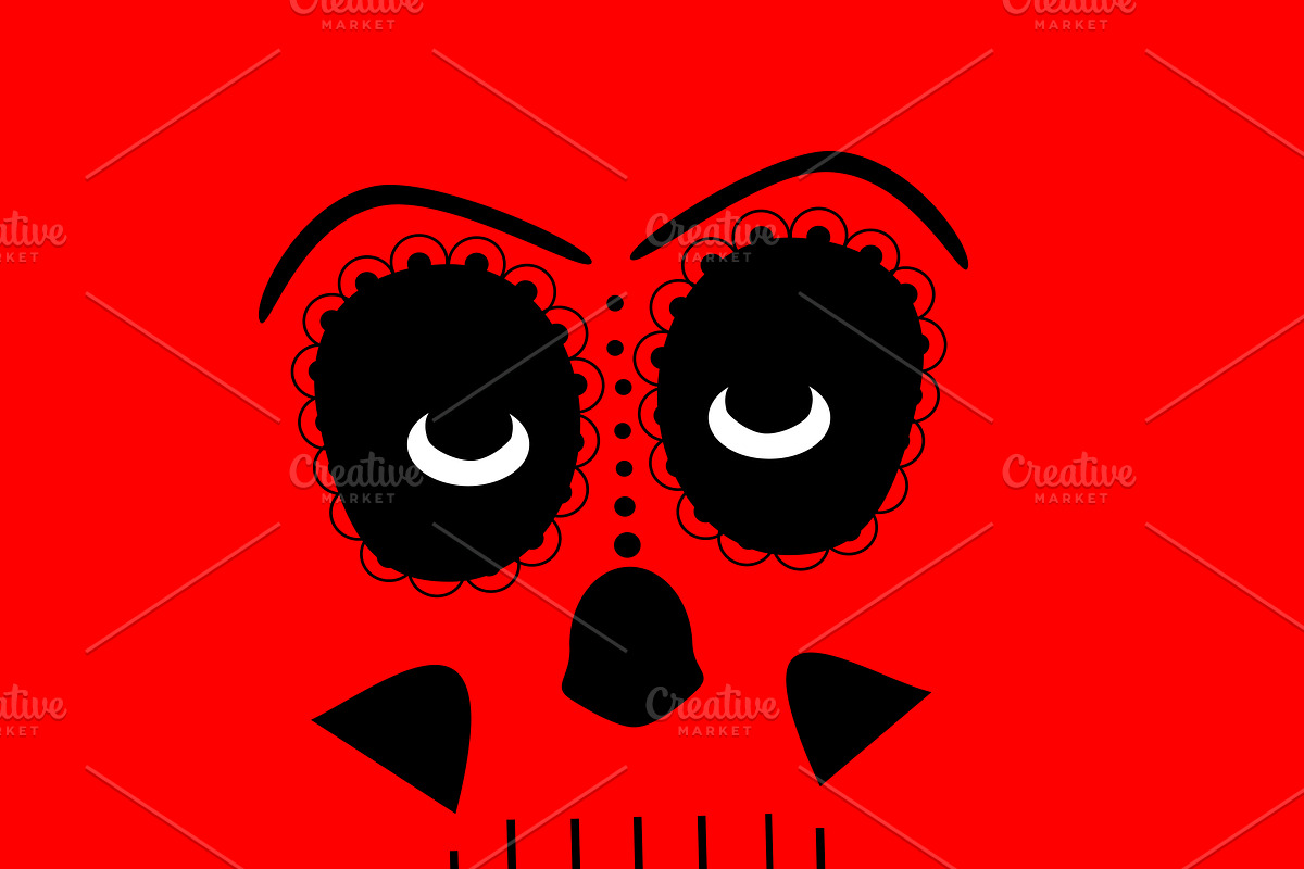 Skull vector background red in Illustrations - product preview 8