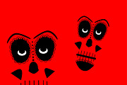 Skull vector background red