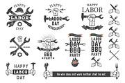 Labor Day vector emblems