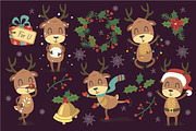 Christmas deers set