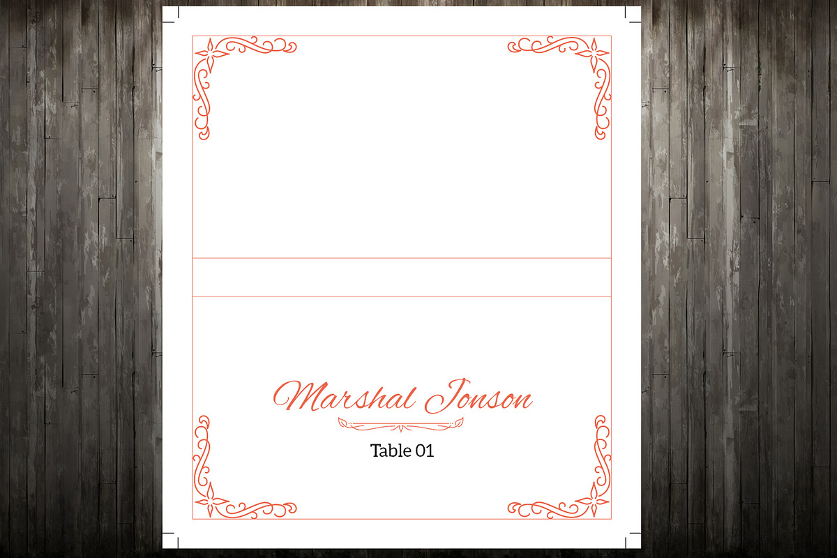 Wedding Place Card Template in Stationery Templates - product preview 8