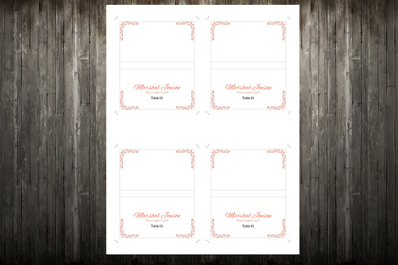 Wedding Place Card Template in Stationery Templates - product preview 1