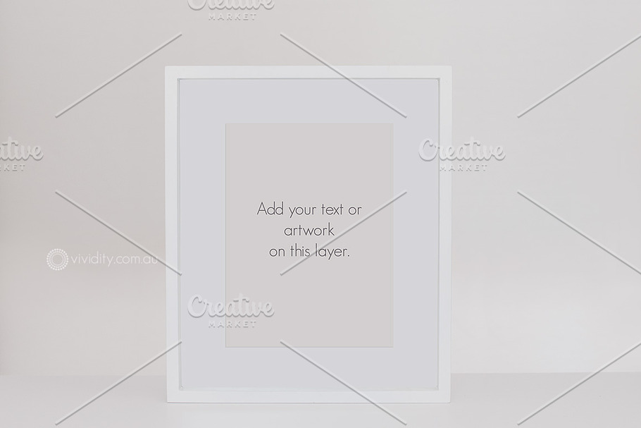 Minimal modern white frame mock up in Graphics - product preview 8
