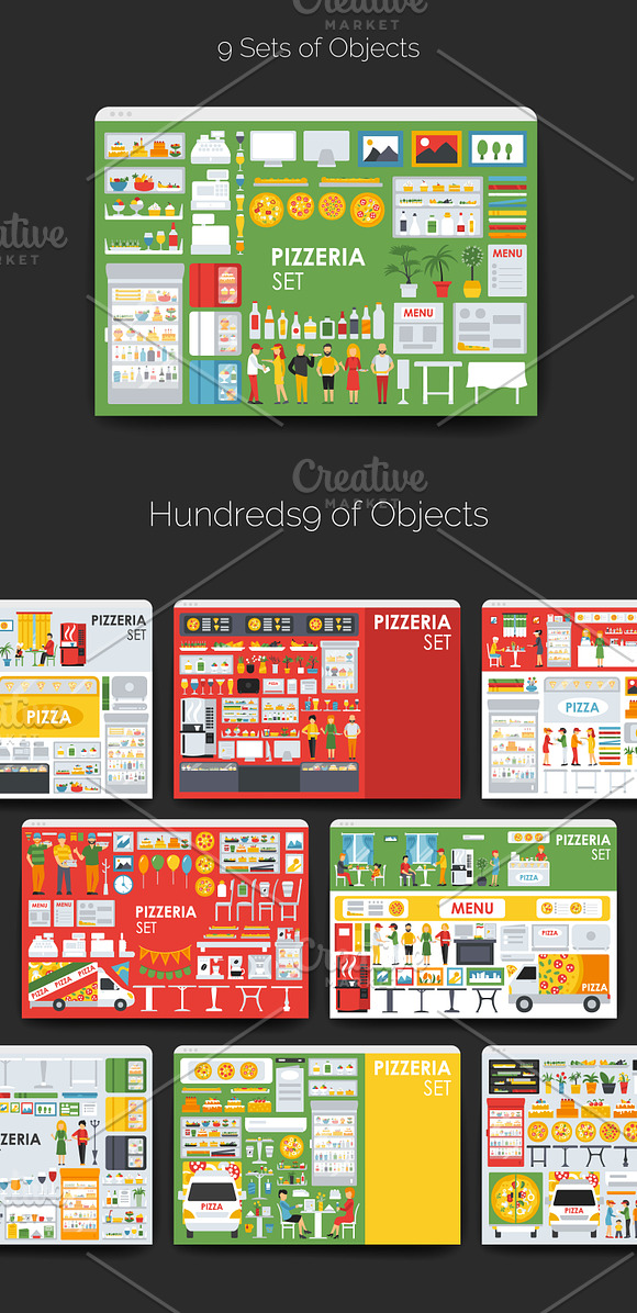 Pizzeria Flat Collection in Objects - product preview 1
