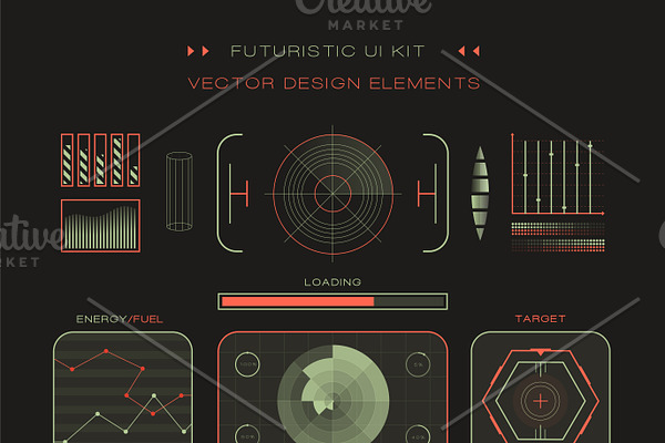 UI hud infographic interface vector