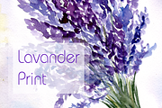 Watercolor Lavender Bouquet Print