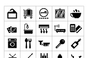 Set icons of hotel and hostel