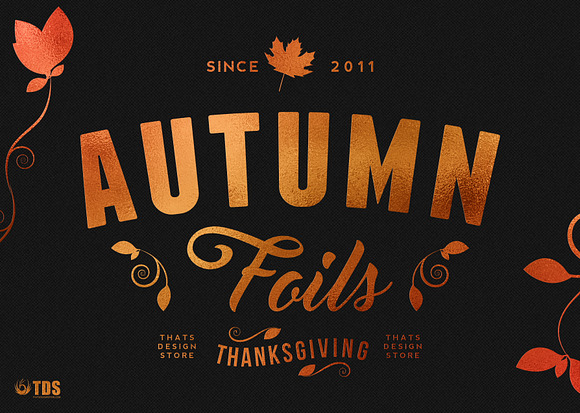 12 Autumn Foil Textures + Smart PSD in Textures - product preview 1