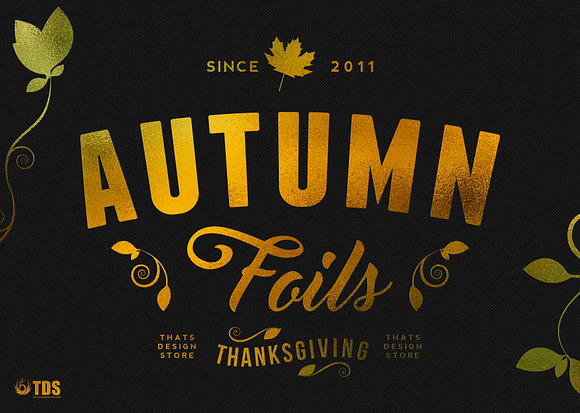 12 Autumn Foil Textures + Smart PSD in Textures - product preview 2