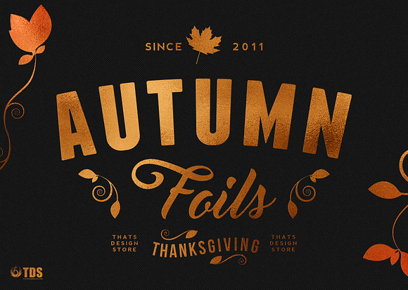 12 Autumn Foil Textures + Smart PSD in Textures - product preview 3