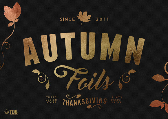 12 Autumn Foil Textures + Smart PSD in Textures - product preview 4