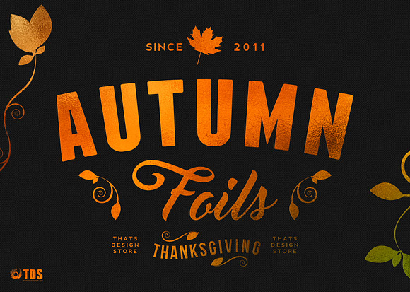 12 Autumn Foil Textures + Smart PSD in Textures - product preview 7