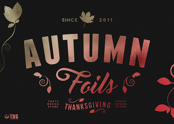 12 Autumn Foil Textures + Smart PSD in Textures - product preview 8
