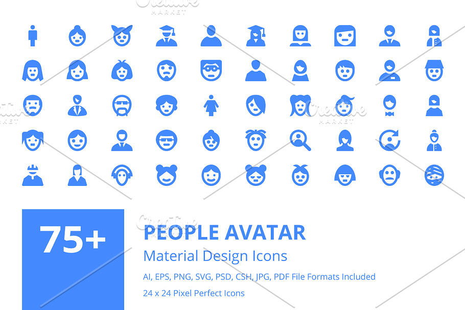 75+ People Avatar Material Icons 
