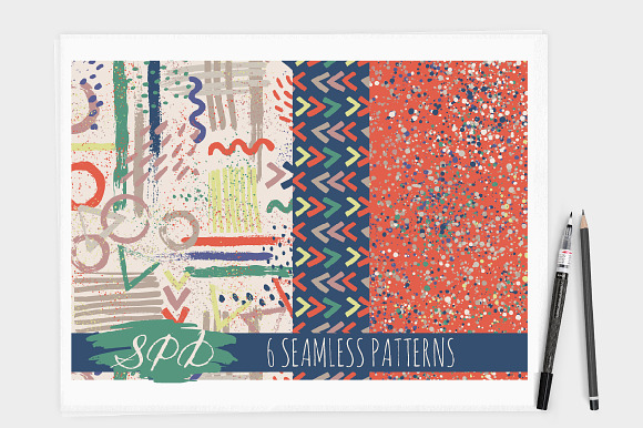 Brush Mark Seamless Pattern Set in Patterns - product preview 1