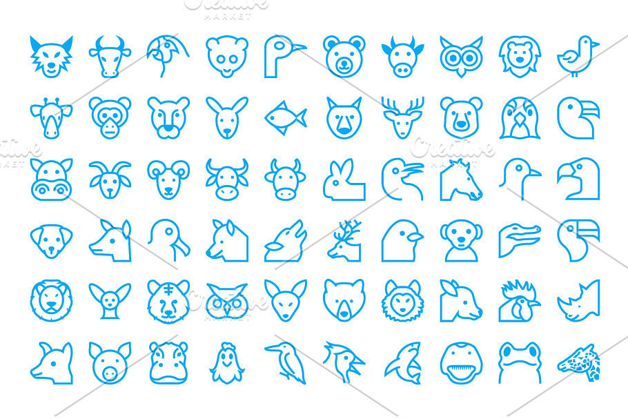 225+ Animals and Birds Line Icons 