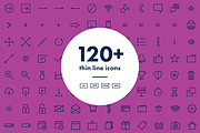 120+ Thin Line Icons