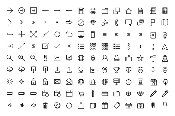 120+ Thin Line Icons in Graphics - product preview 1
