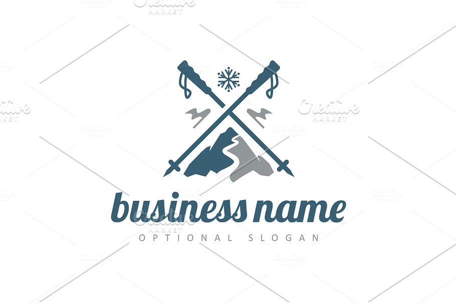 Mountain Ski Slope Logo in Logo Templates - product preview 8