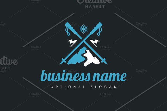 Mountain Ski Slope Logo in Logo Templates - product preview 1