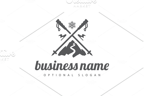 Mountain Ski Slope Logo in Logo Templates - product preview 2