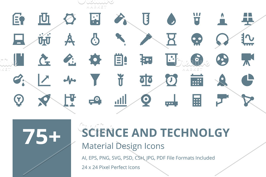 Science & Technology Material Icons