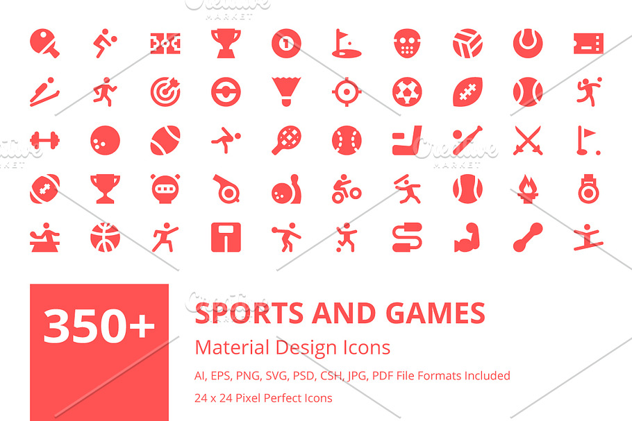 350+ Sports and Games Material Icons in Game Icons - product preview 8