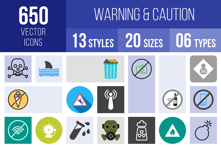 650 Warning & Caution Icons in Graphics - product preview 8
