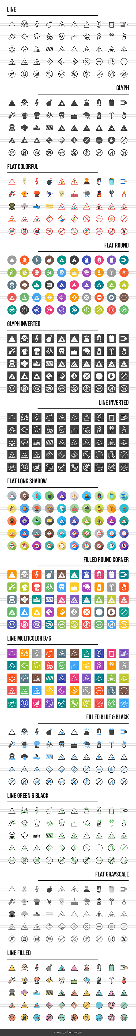 650 Warning & Caution Icons in Graphics - product preview 1