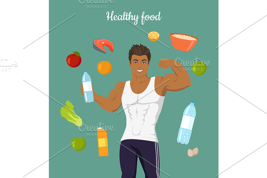 Sportive Man After Diet in Illustrations - product preview 8