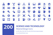 200 Science and Technology Icons 