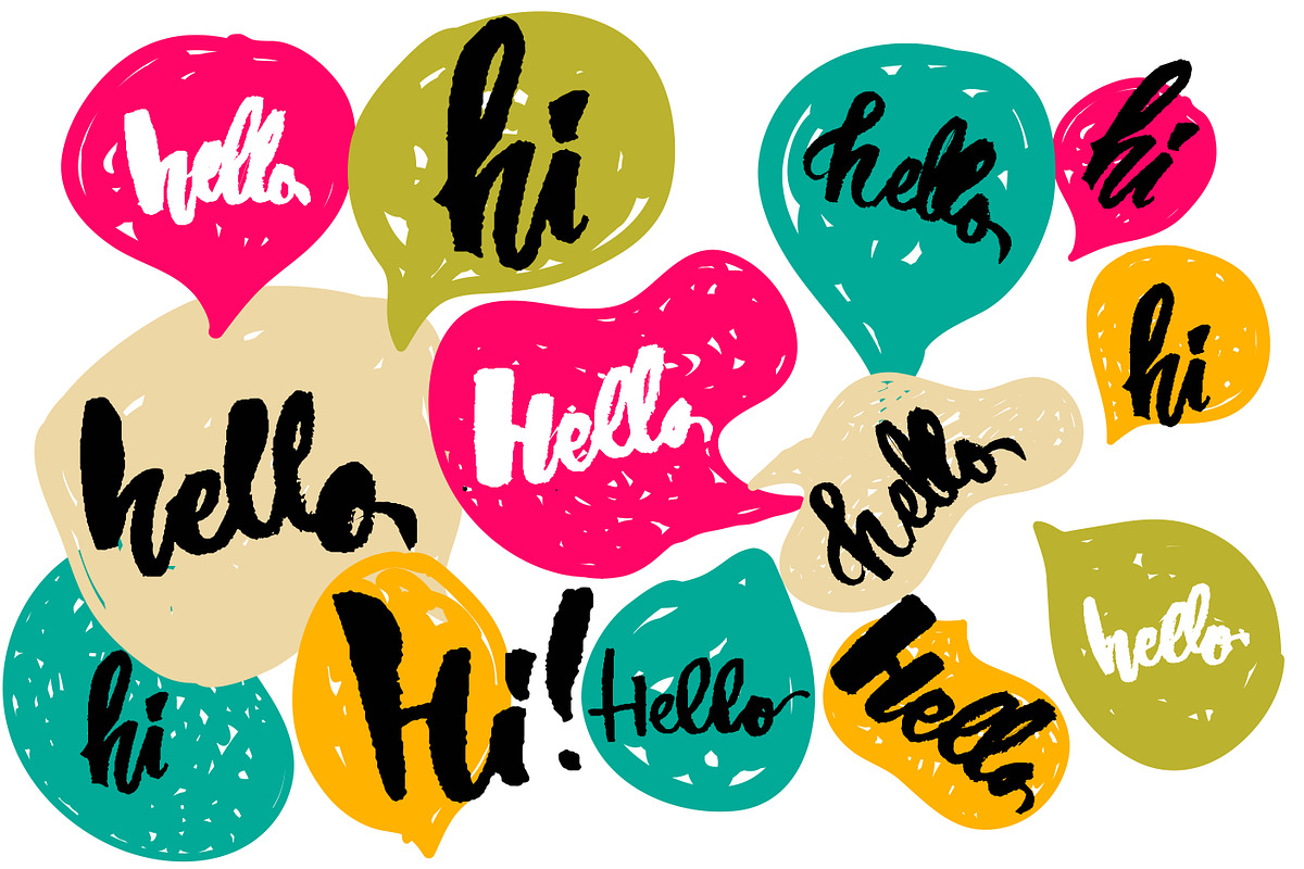 Speech bubbles set "Hello" in Illustrations - product preview 8