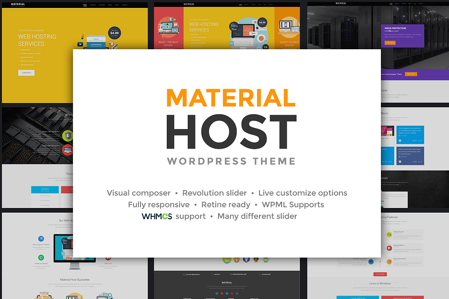 Host Material - Hosting WP Theme