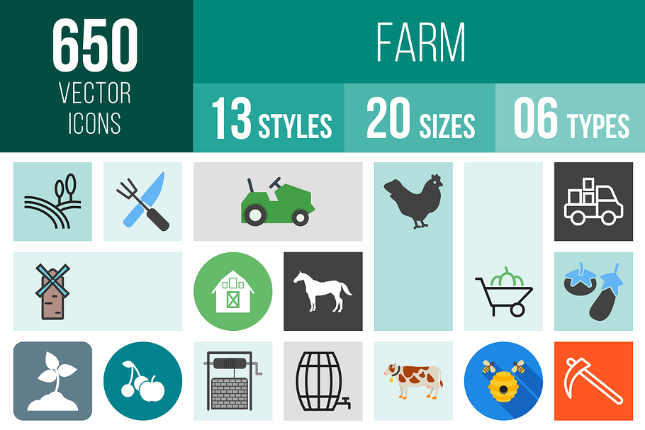 650 Farm Icons