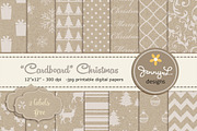 Cardboard Christmas Digital Paper