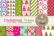 Christmas Trees Digital Papers