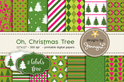 Christmas Trees Digital Papers