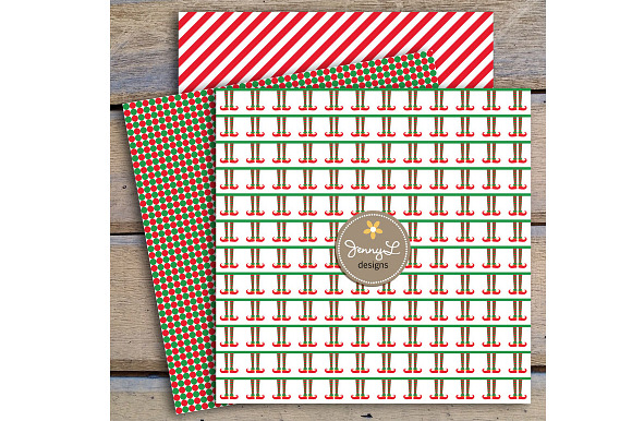 Elf Christmas Digital Papers in Patterns - product preview 1