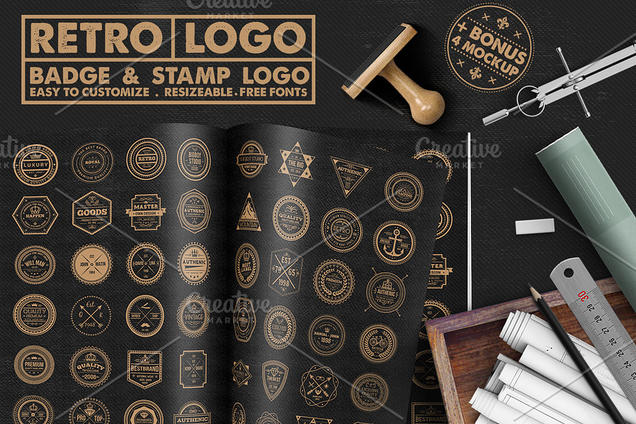 Retro Badge & Stamp Logo