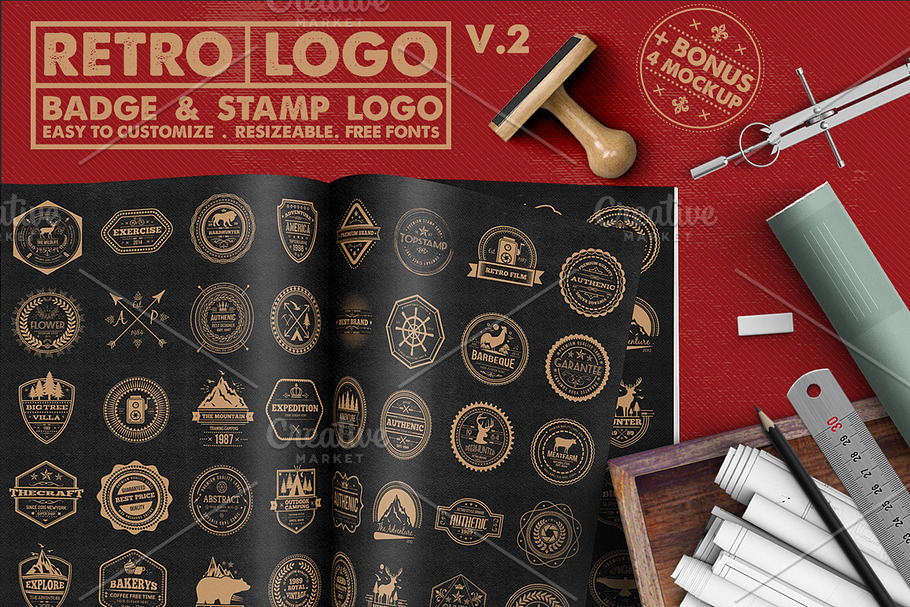 Retro Badge & Stamp Logo 2