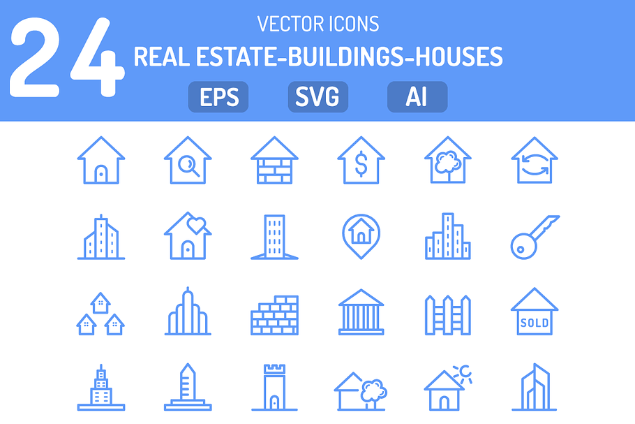 Houses and real estate Icons Set