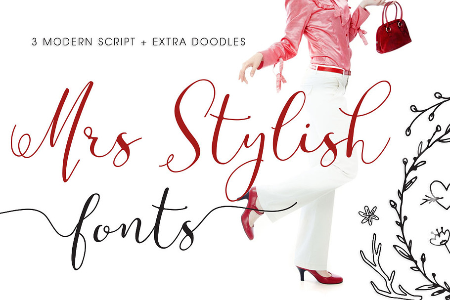 Mrs Stylish Fonts+Extras Update in Script Fonts - product preview 8