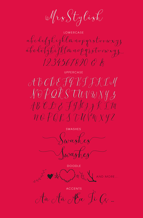 Mrs Stylish Fonts+Extras Update in Script Fonts - product preview 7