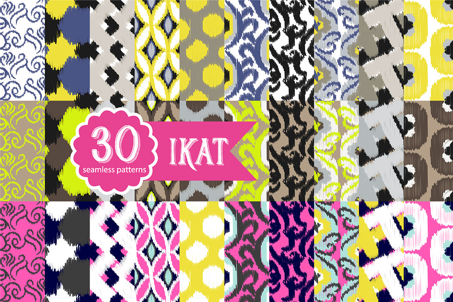 30 Ikat Seamless Patterns in Patterns - product preview 8