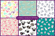 6 animals seamless pattern
