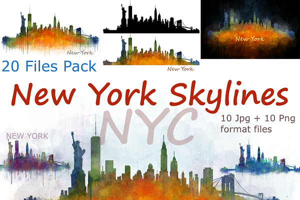 20x Files Pack New York NYC Skylines